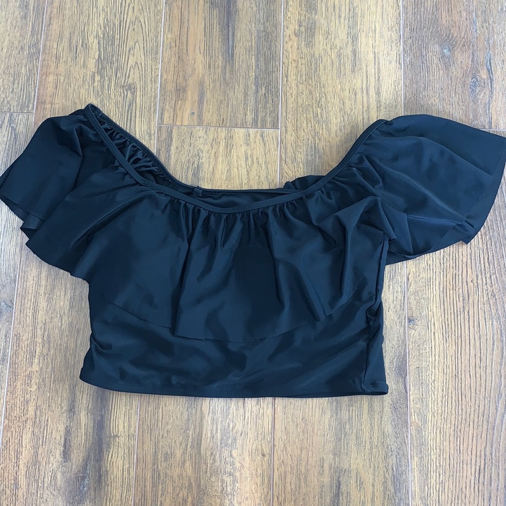 Off The Shoulder Ruffled Bathing Suit Top!